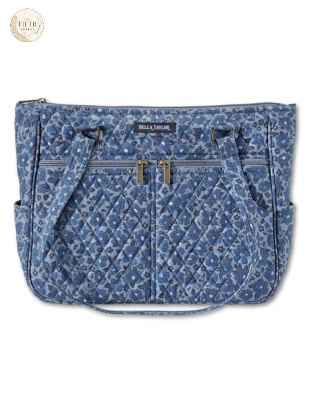Quilted Cotton Shoulder Bag for Women with Multiple Pockets